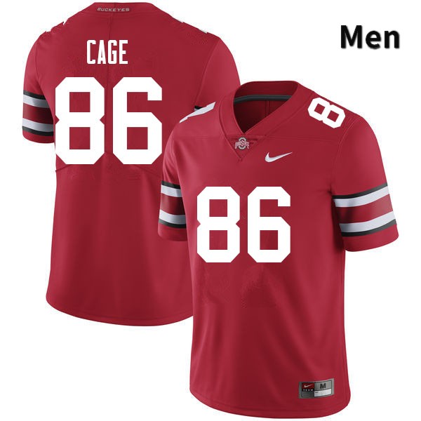 Ohio State Buckeyes Jerron Cage Men's #86 Red Authentic Stitched College Football Jersey